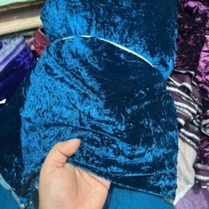 Teal Blue Velvet Silk
