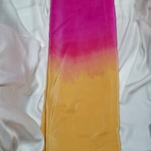 Yellow + Pink Double Shade Natural Crepe Silk