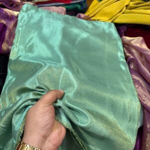 Green Mettalic Shimmer Tissue Silk