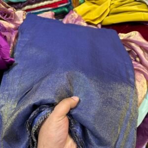 Navy Blue Shimmer Tissue Silk