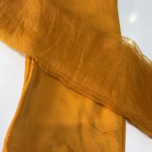 Mustard Crepe With Organza Silk Dupatta
